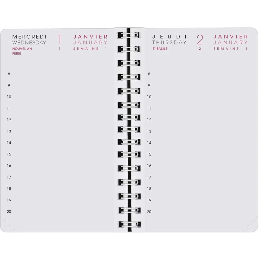AGM Agenda Moderne Recharge 13 cm 1Jour/Page - 4 Trimestres-Recharge Agenda-Agenda Moderne-Papeterie du Dôme