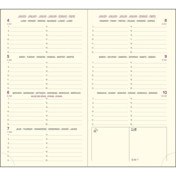 EXA Recharge Agenda Eurotime 16 Semainier-Recharge Agenda-Exacompta-Papeterie du Dôme