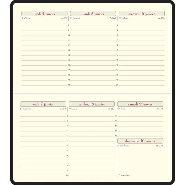EXA Recharge Agenda Temporel 16 Semainier-Recharge Agenda-Exacompta-Papeterie du Dôme