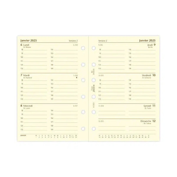 FFX Pocket Agenda Semaine/2Pages FR Crème-Recharge-Filofax-Papeterie du Dôme