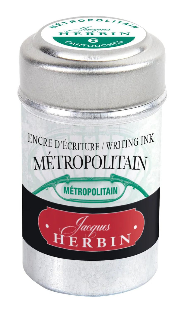 HERBIN Boite 6 Cartouches Paris-Encre-Herbin-Métropolitain-Papeterie du Dôme