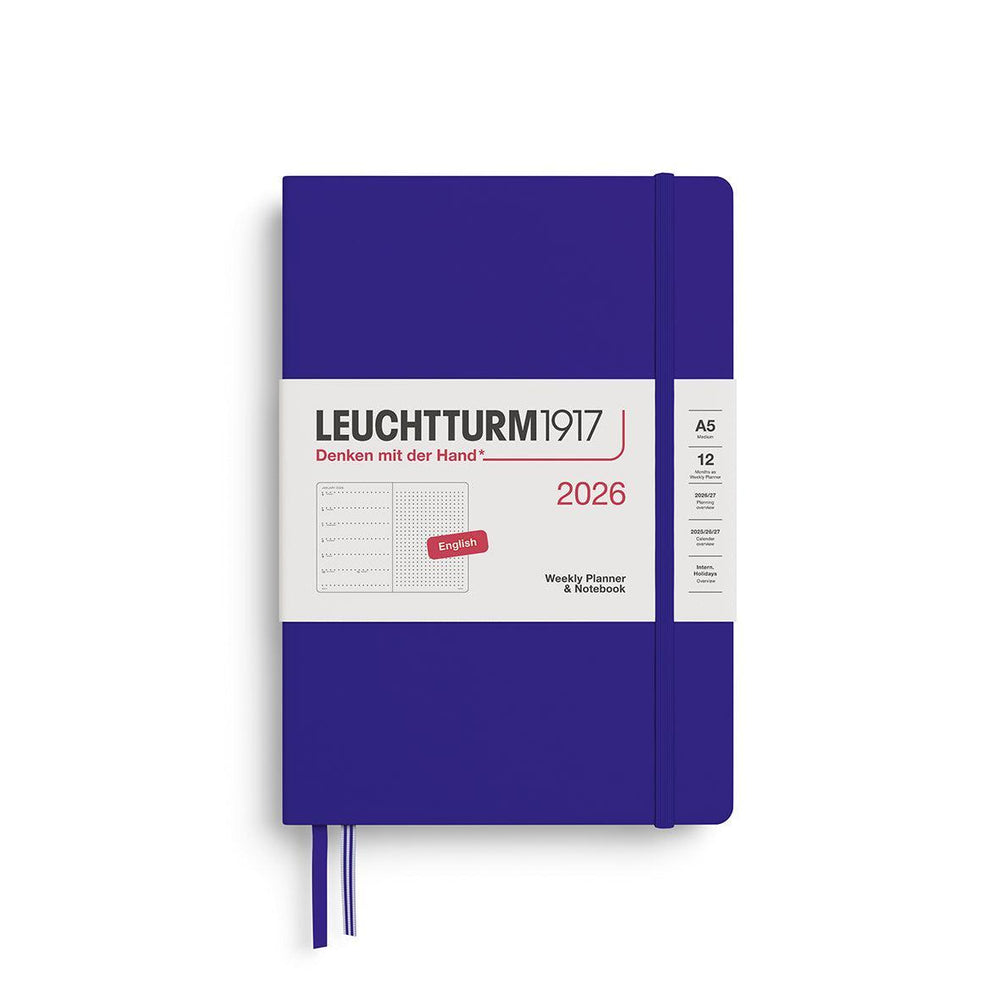 LCHT Agenda A5 Semainier & Carnet Pointillés Rigide - Anglais-Agenda-Leuchtturm 1917-2026-Ink-A5-Papeterie du Dôme
