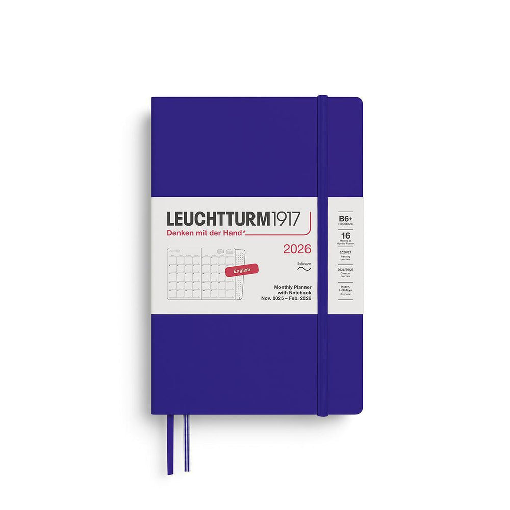 LCHT Agenda B6+ Mensuel & Carnet Souple - Anglais-Agenda-Leuchtturm 1917-2026-Ink-B6+-Papeterie du Dôme