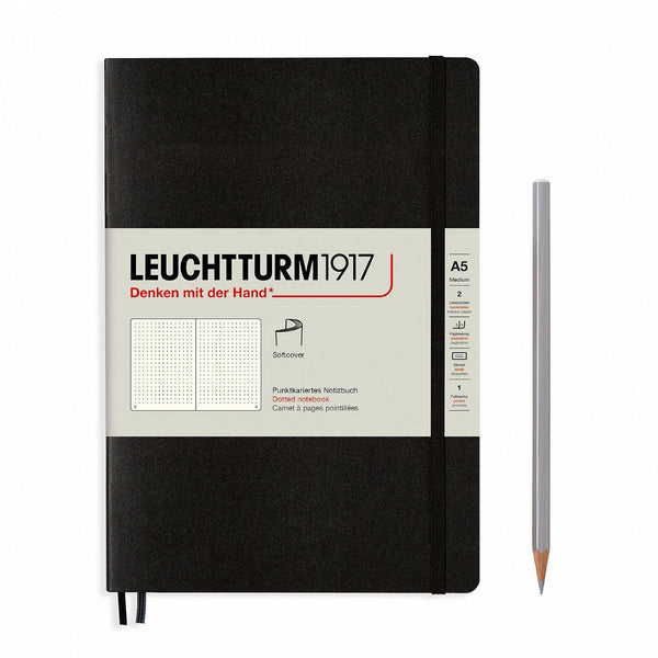 LCHT Carnet A5 Souple Dots-Carnet-Leuchtturm 1917-Noir-A5-Dots-Papeterie du Dôme