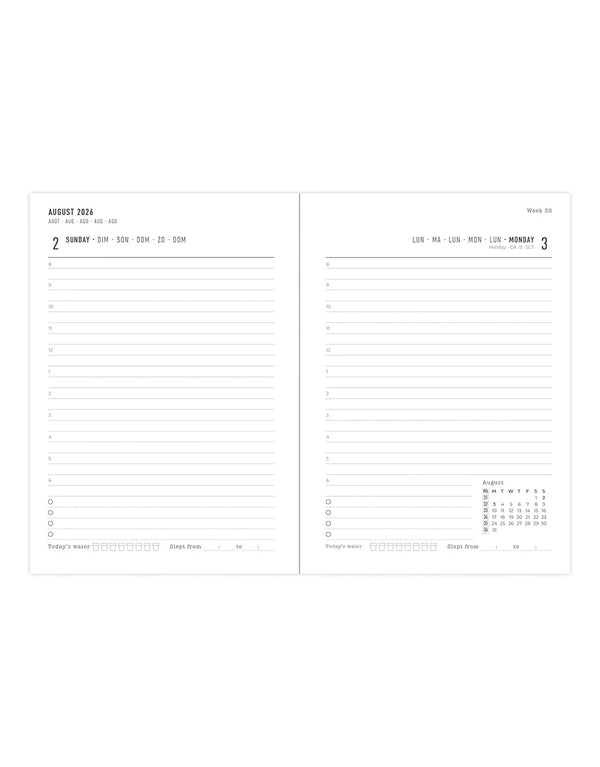 Letts Agenda Bumblebee A6 Journalier Académique-Agenda-Letts-Papeterie du Dôme