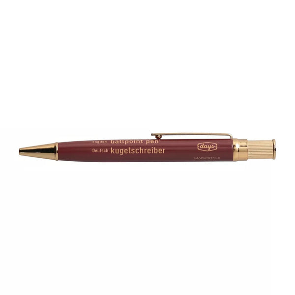 MKS Plaqué Or Laiton Stylo Bille-Stylo Bille-Mark's-Red Brown-Papeterie du Dôme