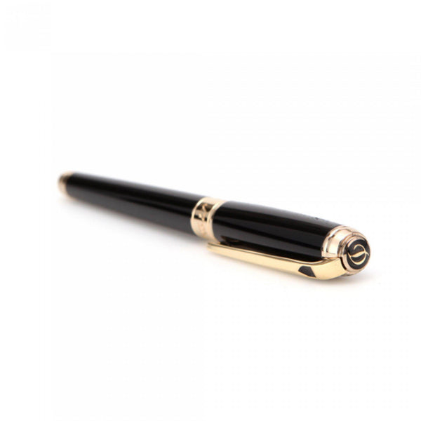 Stylo Roller S.T. Dupont D Line Médium Noir Or-Stylo Roller-S.T. Dupont-Papeterie du Dôme