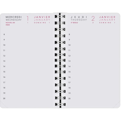 AGM Agenda Moderne Recharge 13 cm 1Jour/Page - 4 Trimestres-Recharge Agenda-Agenda Moderne-Papeterie du Dôme