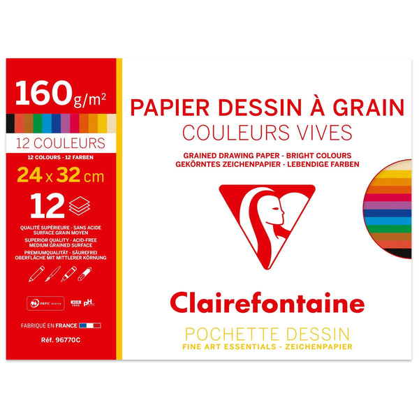 CLT Papier Couleur Dessin à Grain-Papier-Clairefontaine-24x32-Papeterie du Dôme