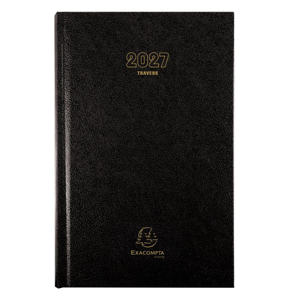 EXA Agenda Bureau Carré Travers Journalier-Agenda-Exacompta-2027-Noir-Papeterie du Dôme
