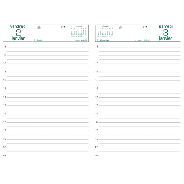 EXA Agenda Bureau Carré Travers Journalier-Agenda-Exacompta-Papeterie du Dôme