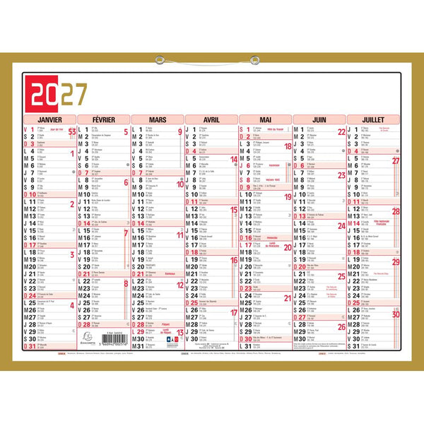 EXA Calendrier Mémento Tricolore 55x44-Calendrier-Exacompta-Papeterie du Dôme
