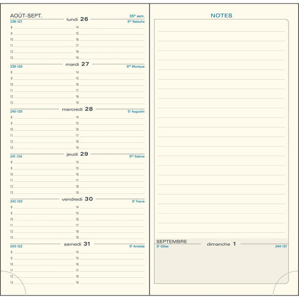 EXA Recharge Agenda Espace 17 Semainier-Recharge Agenda-Exacompta-Papeterie du Dôme