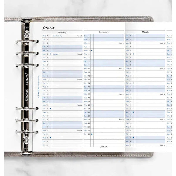 FFX A5 Agenda Planning vertical en Anglais-Recharge Agenda-Filofax-Papeterie du Dôme