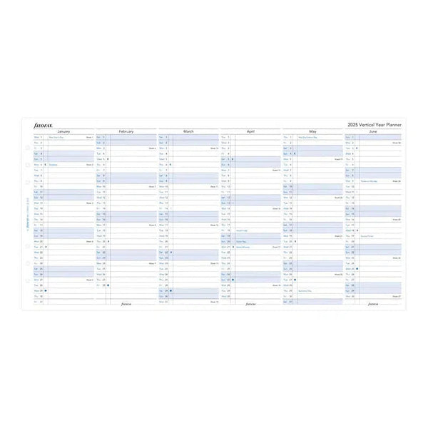 FFX A5 Agenda Planning vertical en Anglais-Recharge Agenda-Filofax-Papeterie du Dôme