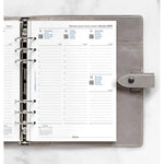 FFX A5 Agenda Semaine/2 Pages Verticale 5 Langues avec Heures-Recharge Agenda-Filofax-Papeterie du Dôme