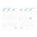 FFX A5 Agenda Semaine/2 Pages Verticale 5 Langues avec Heures-Recharge Agenda-Filofax-Papeterie du Dôme