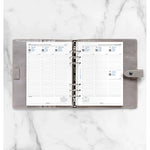 FFX A5 Agenda Semaine/2 Pages Verticale 5 Langues avec Heures-Recharge Agenda-Filofax-Papeterie du Dôme
