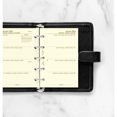 FFX Mini Agenda S/2P Crème 4 Langues-Recharge Agenda-Filofax-Papeterie du Dôme