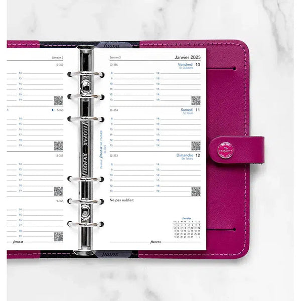 FFX Personal Agenda Semaine/2 Pages Horizontal avec Heures FR-Recharge-Filofax-Papeterie du Dôme