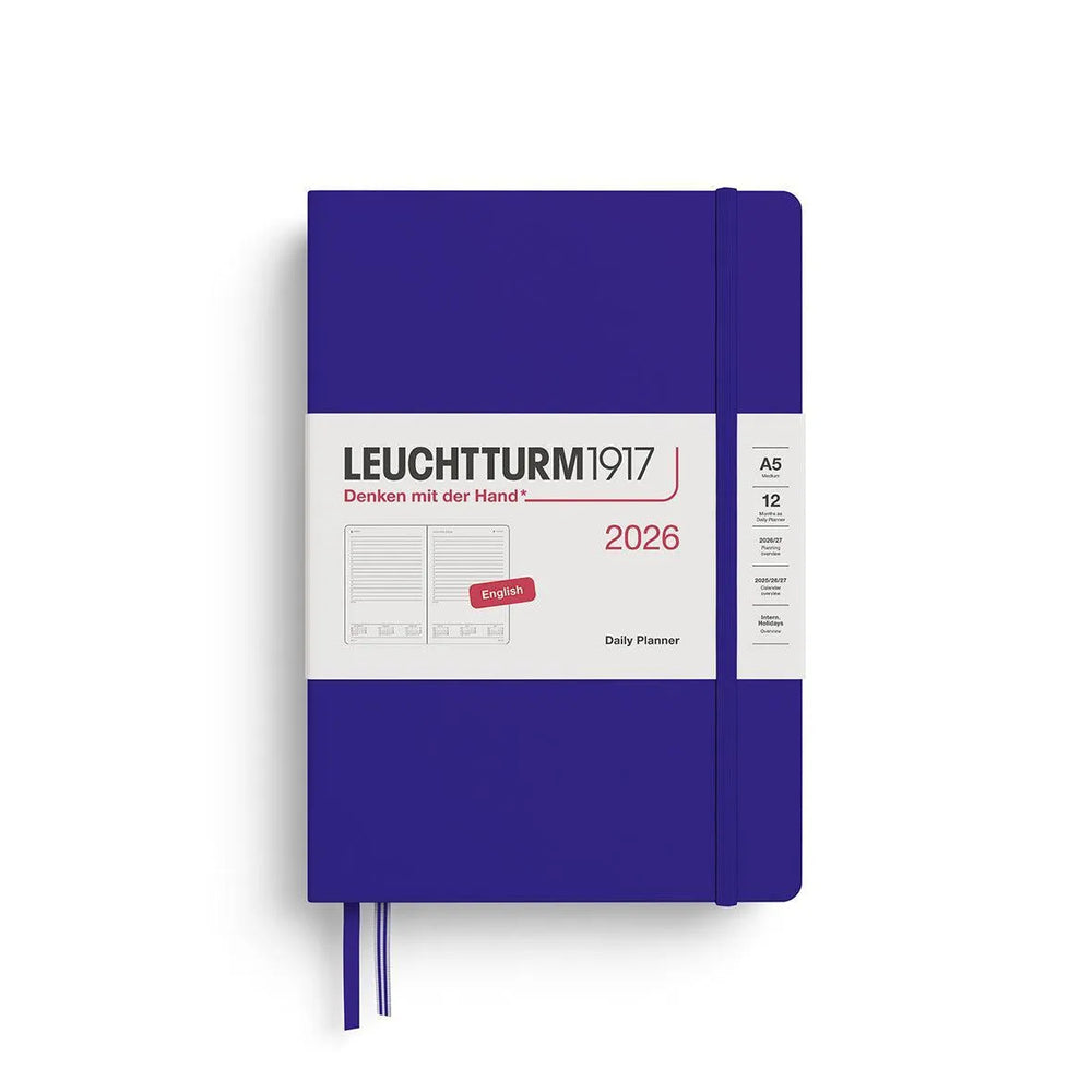 LCHT Agenda A5 Journalier Rigide - Anglais-Agenda-Leuchtturm 1917-2026-Ink-A5-Papeterie du Dôme