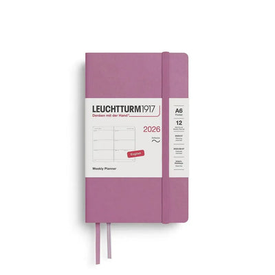 LCHT Agenda A6 Semainier Souple - Anglais-Agenda-Leuchtturm 1917-2026-Dusty rose-A6-Papeterie du Dôme