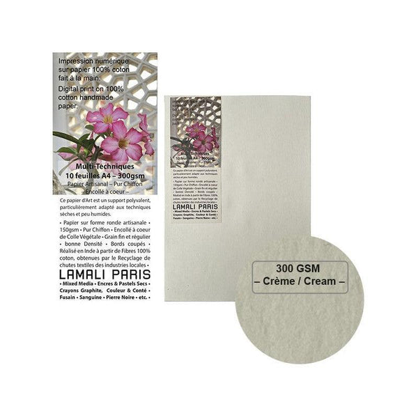 LML Papier Multi-Techniques-Papier-Lamali-A4-Crème-300 GSM-Papeterie du Dôme