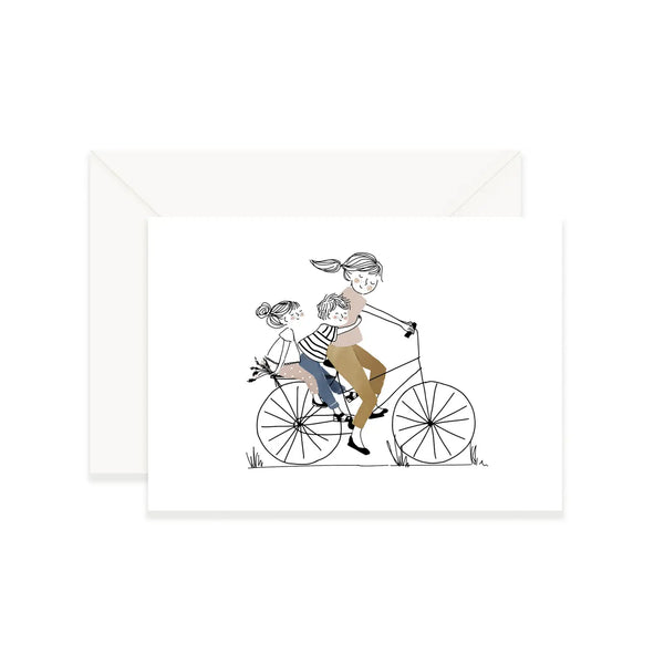 MLT Carte My Little Thing-Carterie-My Lovely thing-Simple-Balade À Vélo Avec Maman, Fille Et Garçon-Papeterie du Dôme