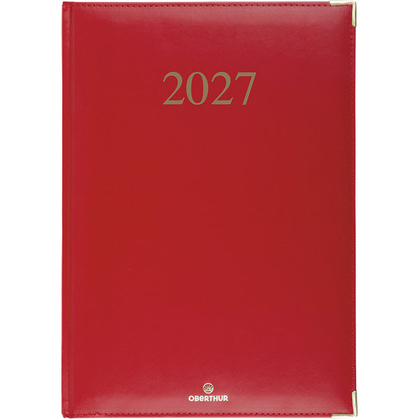 OBE Agenda Semainier de Bureau 30 Kiev-Agenda-Oberthur-2027-Rouge-Papeterie du Dôme