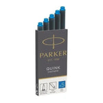 PKR Cartouches Longues Quink-Encre-Parker-Bleu Lavable (new)-Papeterie du Dôme