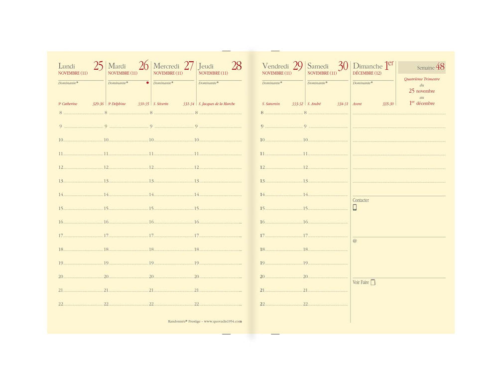 QVD Recharge Agenda Randonnée Prestige-Recharge Agenda-Quo Vadis-Papeterie du Dôme