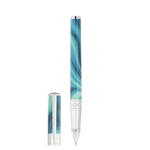 STD Initial Géode Bleu Chrome Stylo Roller-Stylo Roller-S.T. Dupont-Papeterie du Dôme
