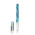 STD Initial Géode Bleu Chrome Stylo Roller-Stylo Roller-S.T. Dupont-Papeterie du Dôme
