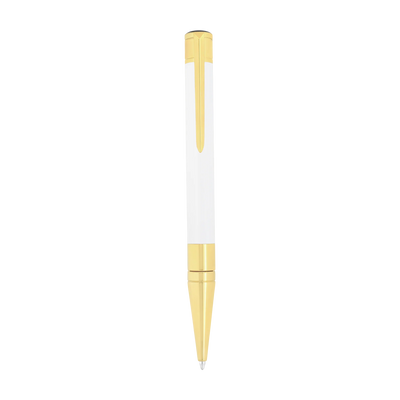 Stylo Bille S.T. Dupont Initial Blanc Doré-Stylo Bille-S.T. Dupont-Papeterie du Dôme