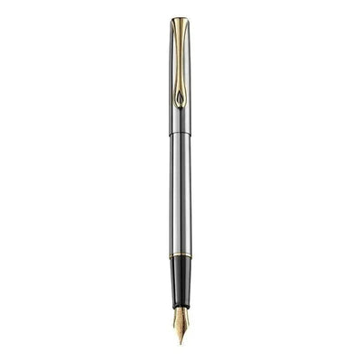 Stylo Plume Diplomat Traveller Acier Doré-Stylo Plume-Diplomat-Papeterie du Dôme