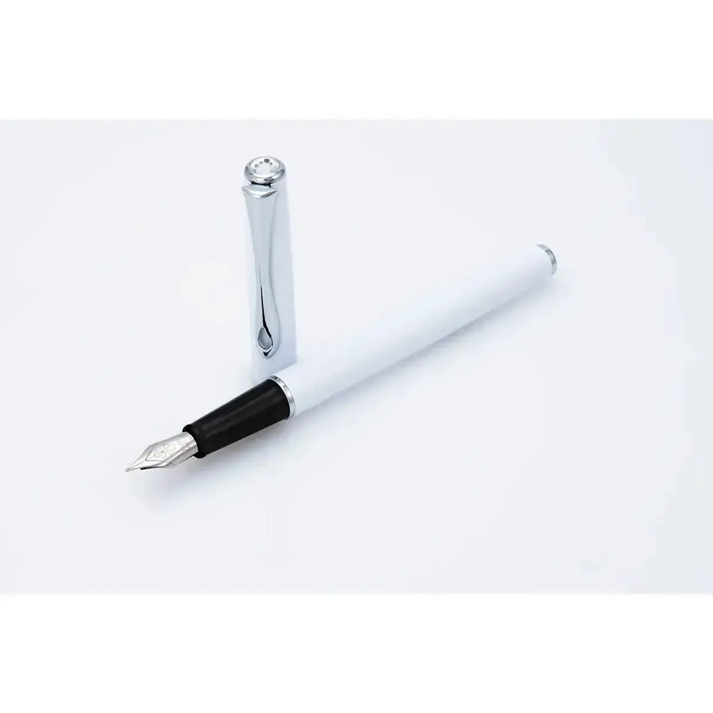 Stylo Plume Diplomat Traveller Snow White - Blanc-Stylo Plume-Diplomat-Papeterie du Dôme