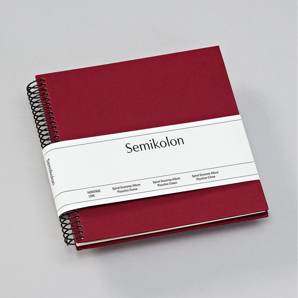 SMK Album Photo Spirale Piccolino Economy-Album Photo-Semikolon-17 x 17 cm-Burgundy-Crème-Papeterie du Dôme